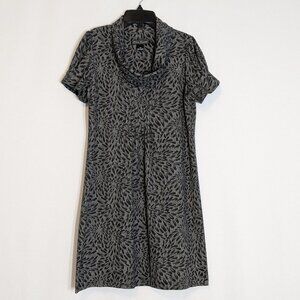 JESSICA HOWARD Black/Gray Short Sleeve Cowl Neck, Short Dress; Size 10P